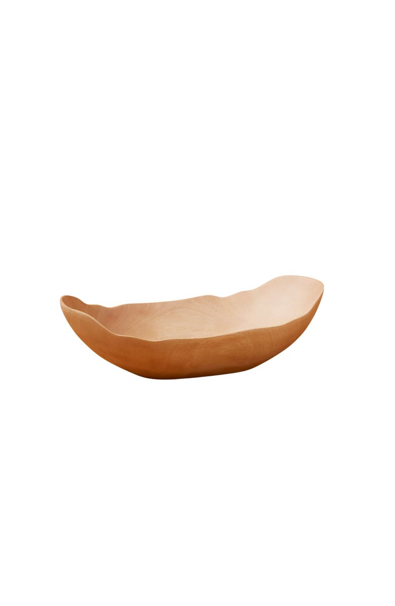 Be Home Kiln Mango Wood Petal Bowl, Alternate, color, Beige