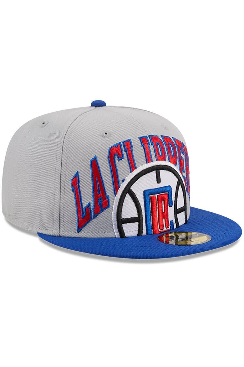 Men's New Era Gray/Royal LA Clippers Tip-Off Two-Tone 59FIFTY Fitted Hat, Alternate, color, Gray