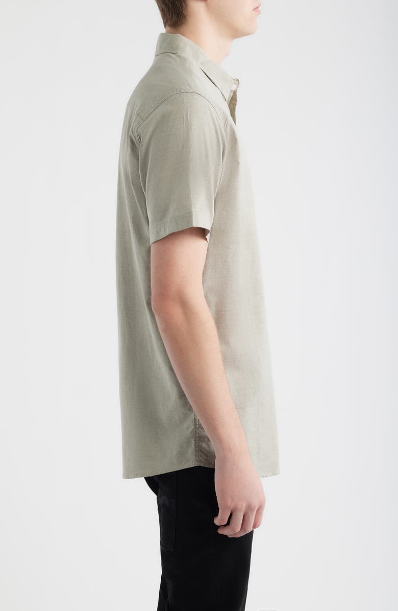 Rip Curl Classic Surf Ourtime Short Sleeve Cotton Button-Up Shirt, Alternate, color, Surplus Green