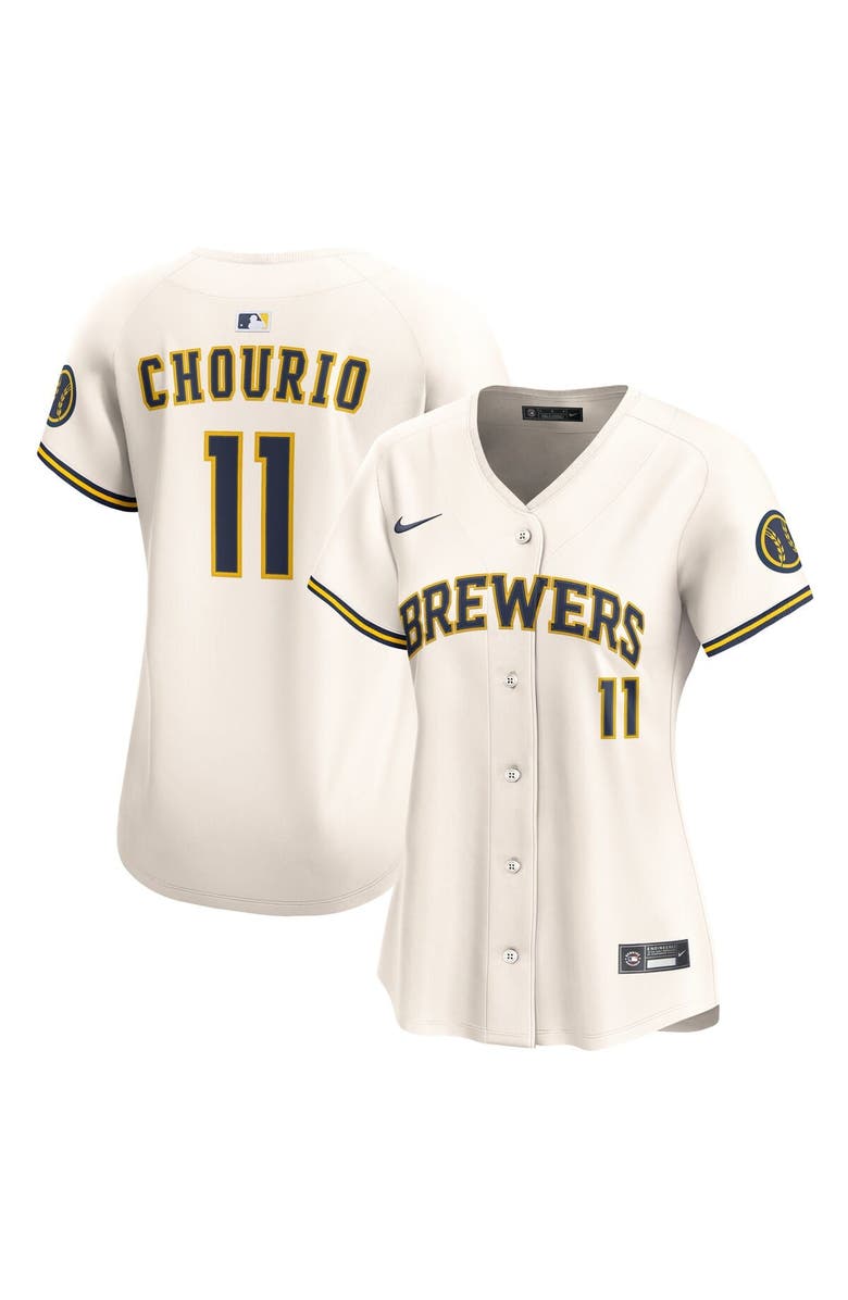 Nike Women's Nike Jackson Chourio Cream Milwaukee Brewers Home Limited Player Jersey, Main, color, Cream