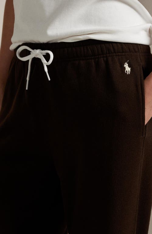 Polo Ralph Lauren Cotton Blend Fleece Wide Leg Sweatpants In Brown