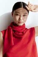 H&M Sleeveless scarf-collar blouse