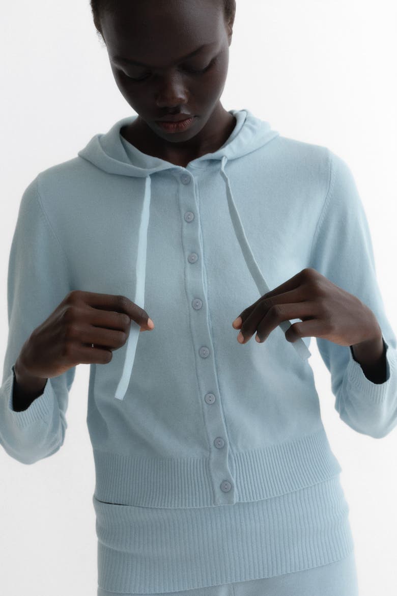 Hooded Cardigan, Alternate, color, Light blue