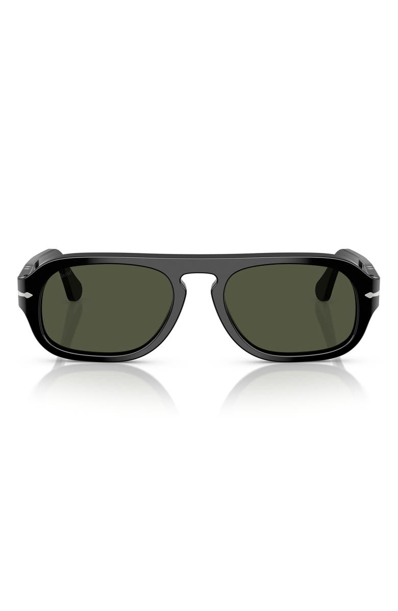 Persol 54mm Pilot Sunglasses, Main, color, Black / Green