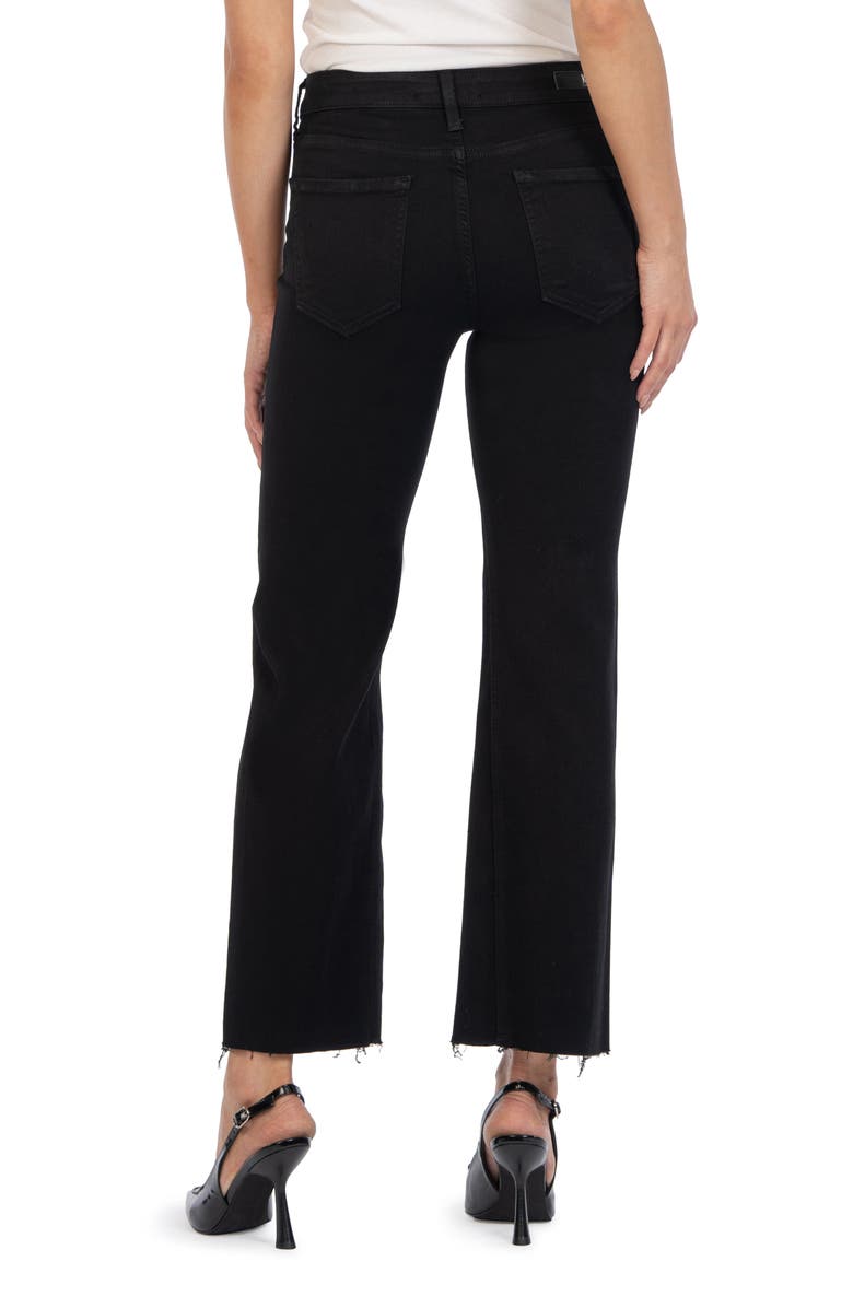 KUT from the Kloth Kelsey Raw Hem Mid Rise Ankle Flare Jeans, Alternate, color, Black Jm