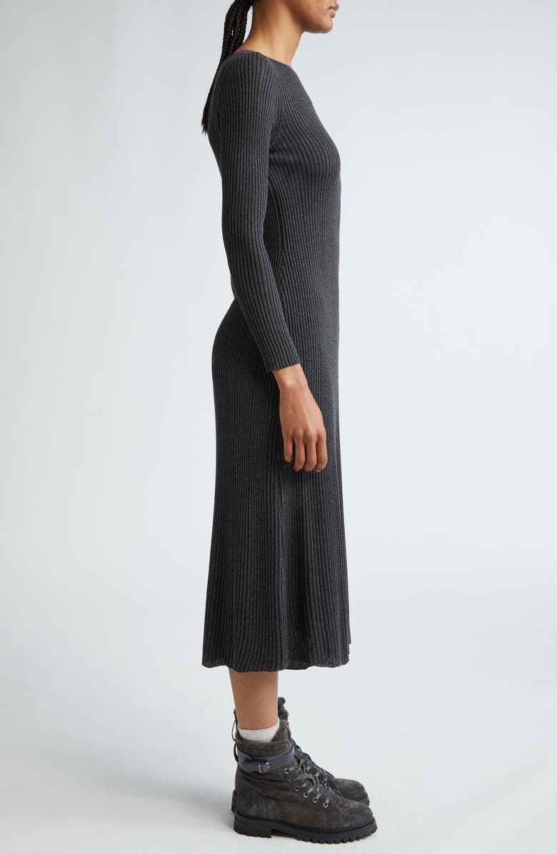 Eleventy Ribbed Long Sleeve Silk Blend Sweater Dress, Alternate, color, 