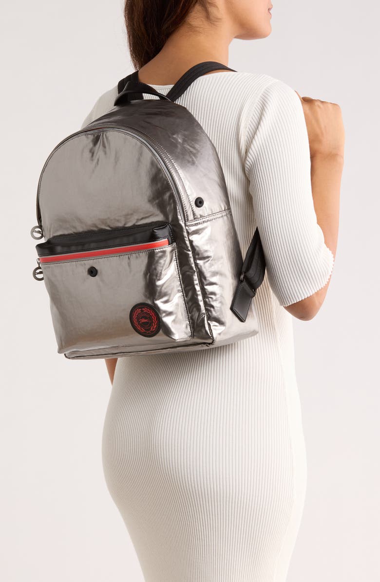 Longchamp Astro Backpack, Alternate, color, Silver