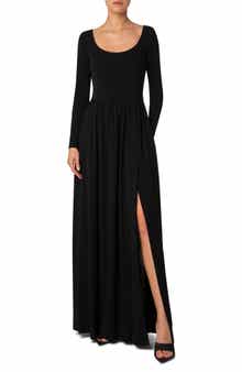 Akris punto Scoop Neck Long Sleeve Crepe Jersey Dress
