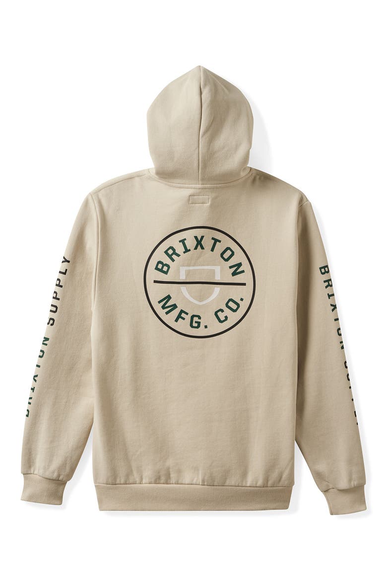 Crest Hoodie, Alternate, color, BEIGE/ BLACK/ PINE NEEDLE