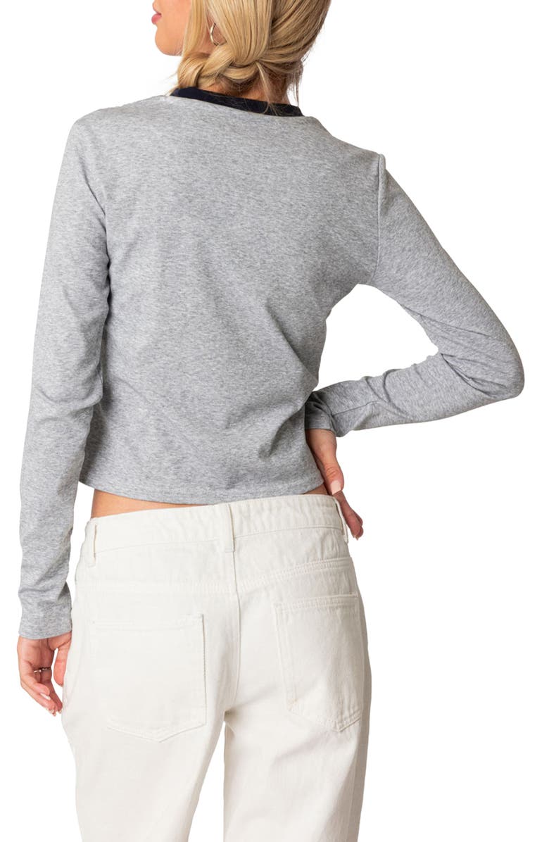EDIKTED Boston Long Sleeve T-Shirt, Alternate, color, Gray-Melange
