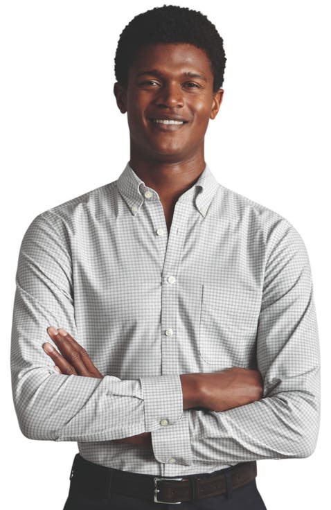 Non-Iron Stretch Oxford Check Shirt