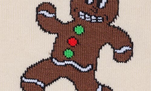 Happy Socks Happy Gingerbread Cotton Blend Crew Socks In Multi