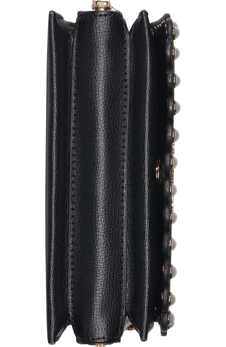 KARL LAGERFELD PARIS Lourdes Leather Crossbody, Alternate, color, Black/ Gold