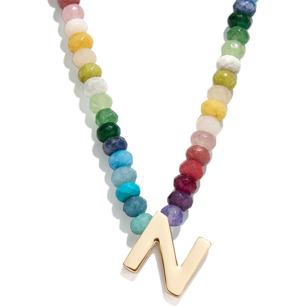 BAUBLEBAR BAUBLEBAR RAINBOW BEADED INITIAL PENDANT NECKLACE