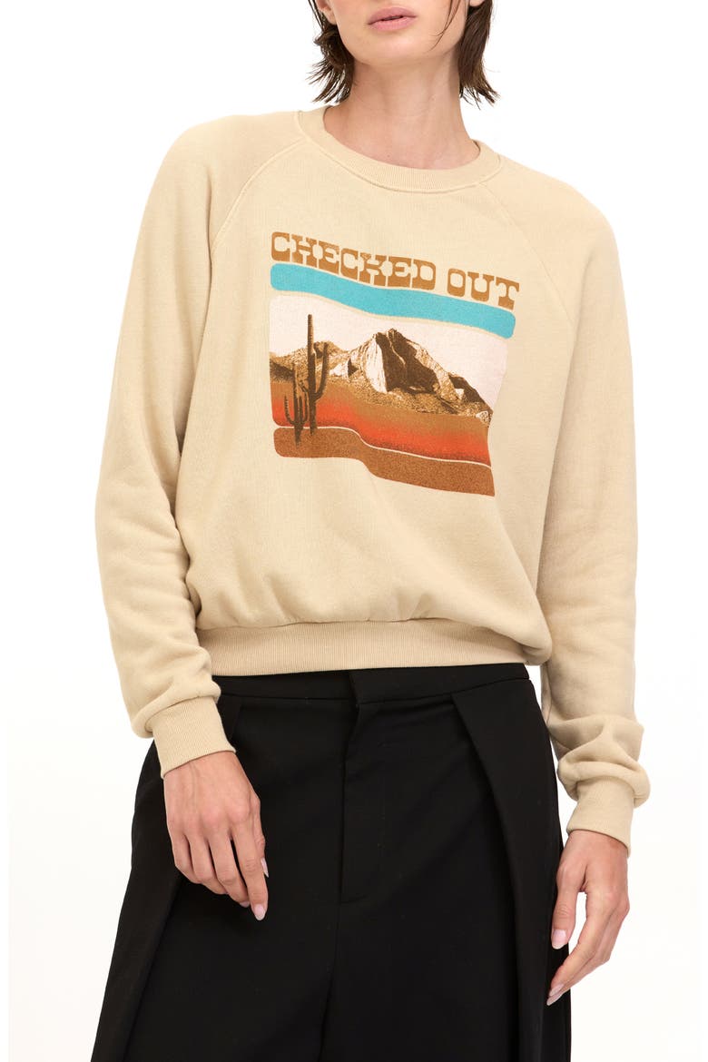 Checked Out Graphic Sweatshirt, Main, color, CAMEL