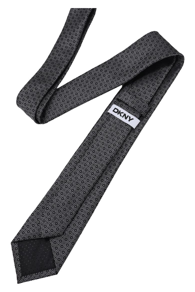 Geometric Tie, Alternate, color, BLACK/ CHARCOAL
