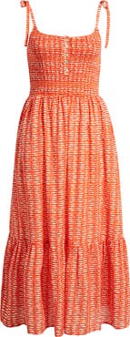 Marine Layer Carmen Tie Strap Ruffle Hem Maxi Dress