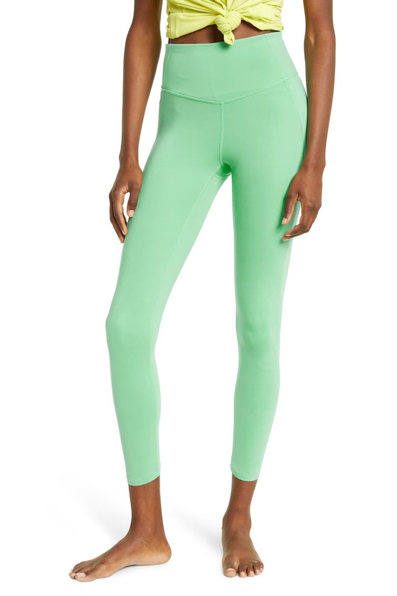 High Waist Studio Lite Pocket 7/8 Leggings, Main, color, GREEN KATYDID