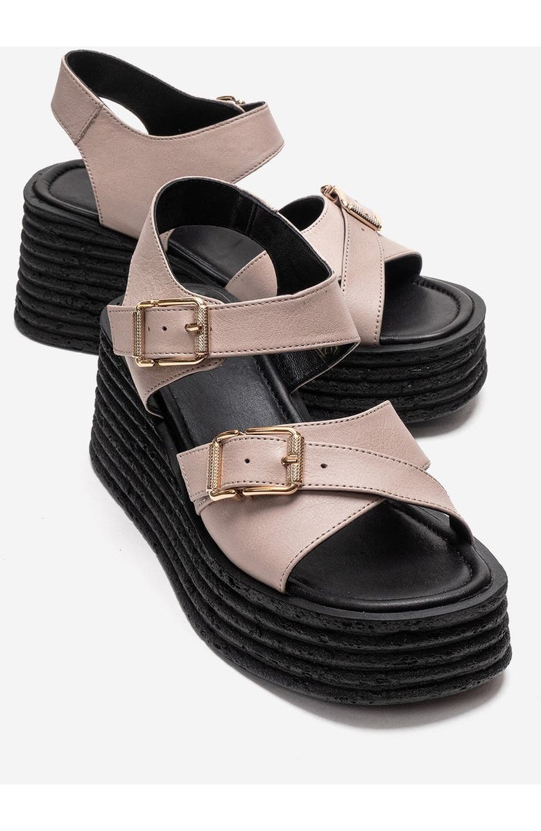 Forever & Always Shoes Mirette Leather Platform Sandal, Main, color, Off-White