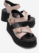 Forever & Always Shoes Mirette Leather Platform Sandal