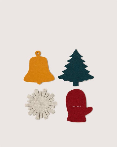 Graf & Lantz Graf Lantz Merino Wool Pumpkin Coaster Multi 4 Pack In Multi