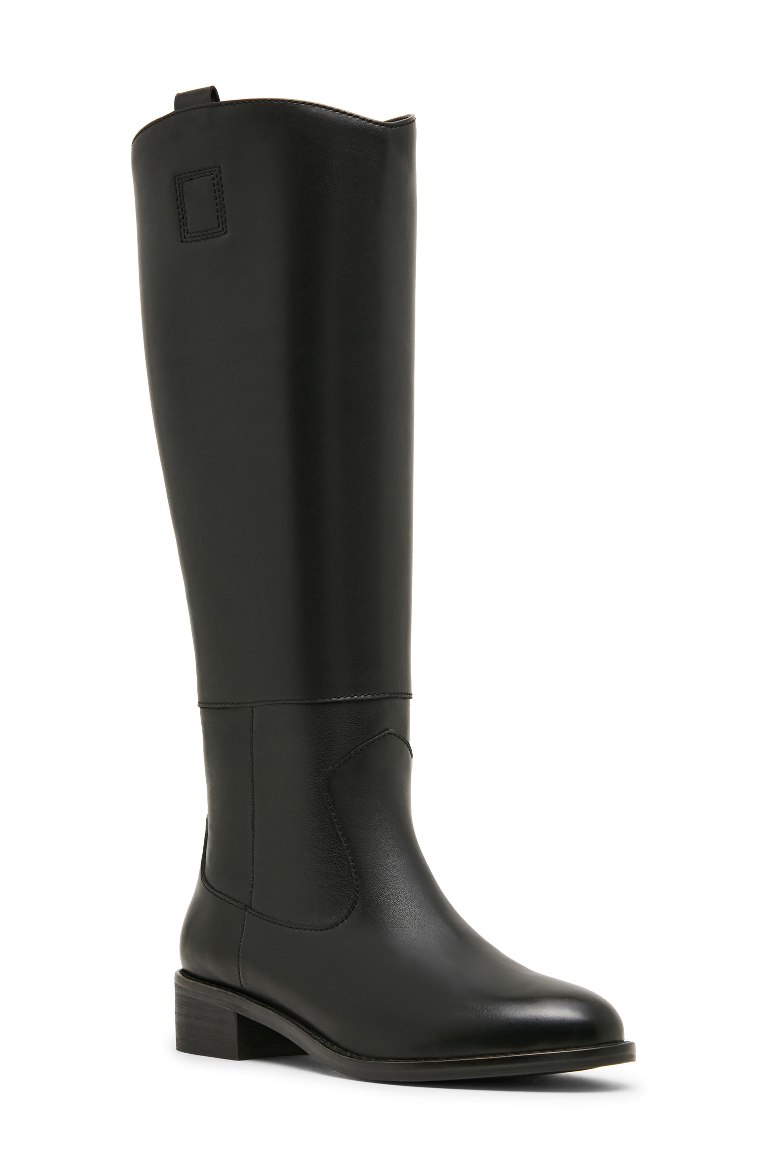 Carolena Waterproof Knee High Boot, Main, color, BLACK LEATHER