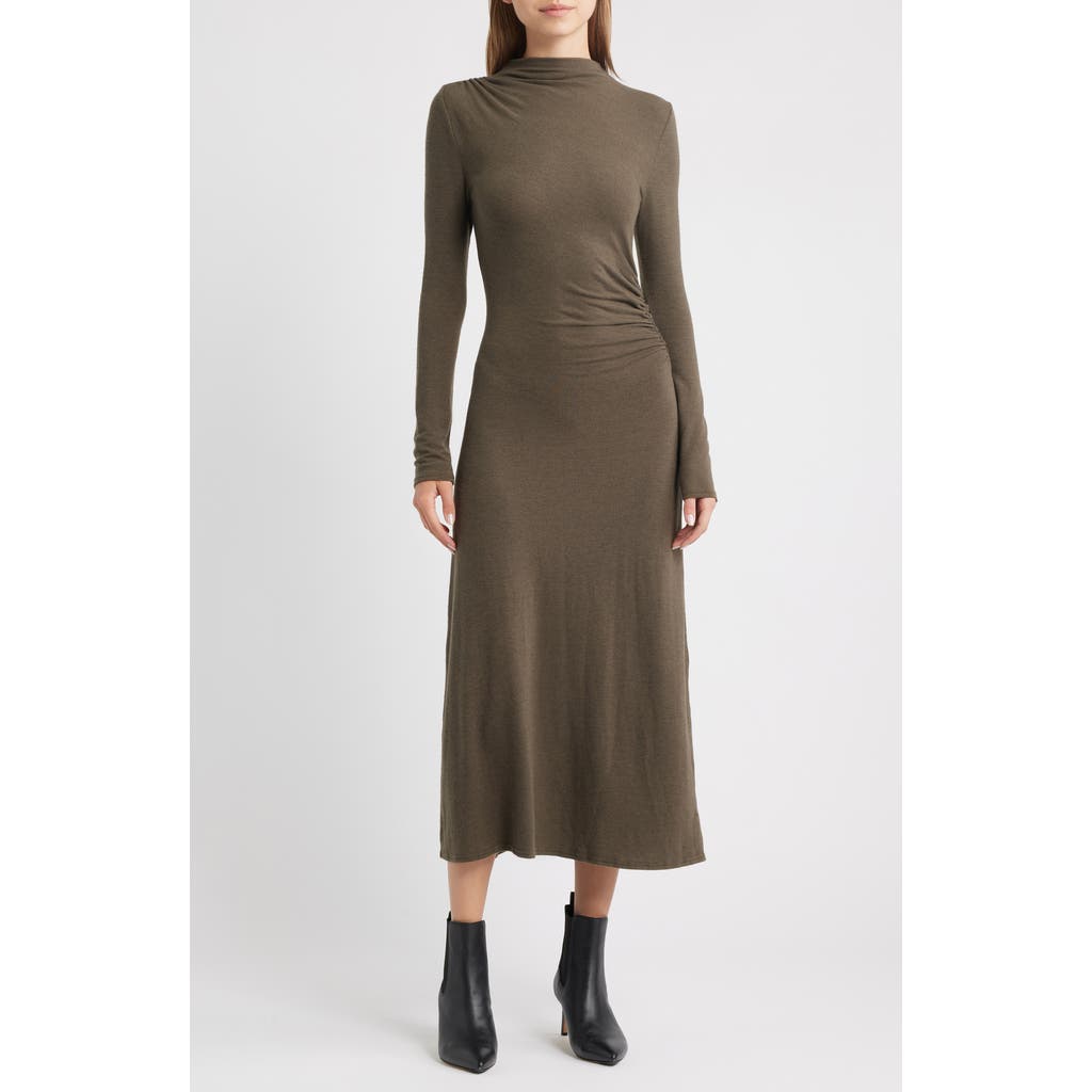 Rails Margaret Long Sleeve Knit Midi Dress In Brown