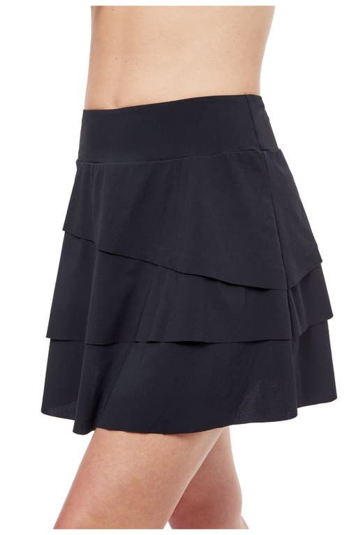 Gottex Tutti Frutti Layered Pull On Swim Cover Up Skirt In Black
