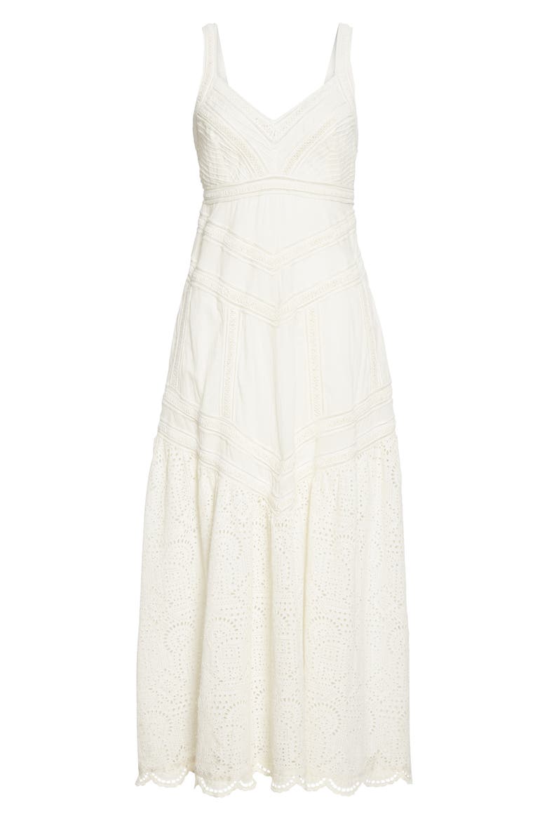 Agatha Eyelet Hem Dress, Alternate, color, MILK
