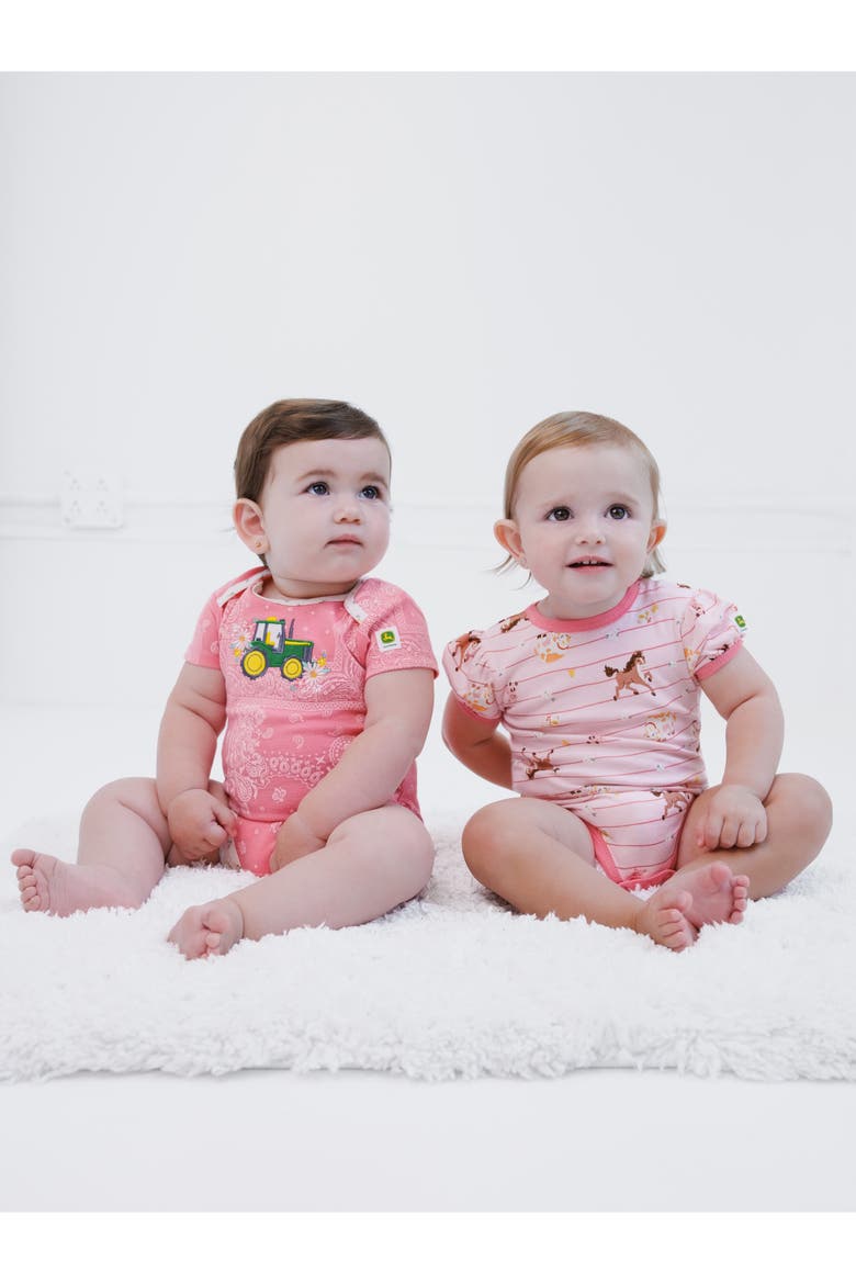 5-Pack Short Sleeve Bodysuits, Alternate, color, Pink Yellow White