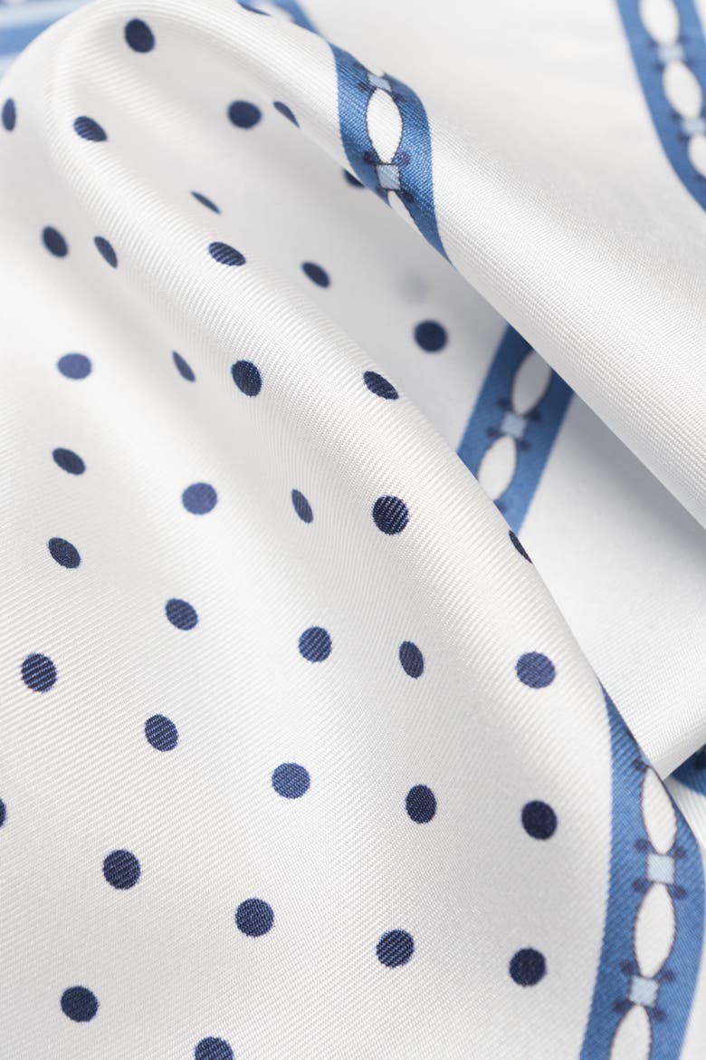 Pois - Silk Pocket Square for Men, Alternate, color, Blue