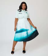 Unique Vintage Plus Size Retro Style High Waist Vivien Swing Skirt