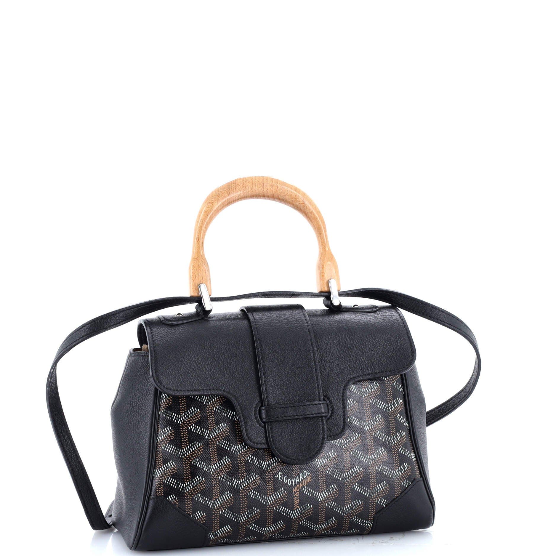 Pre-Owned Goyard Saigon Top Handle Bag Coated Canvas with Leather Mini, Alternate, color, 