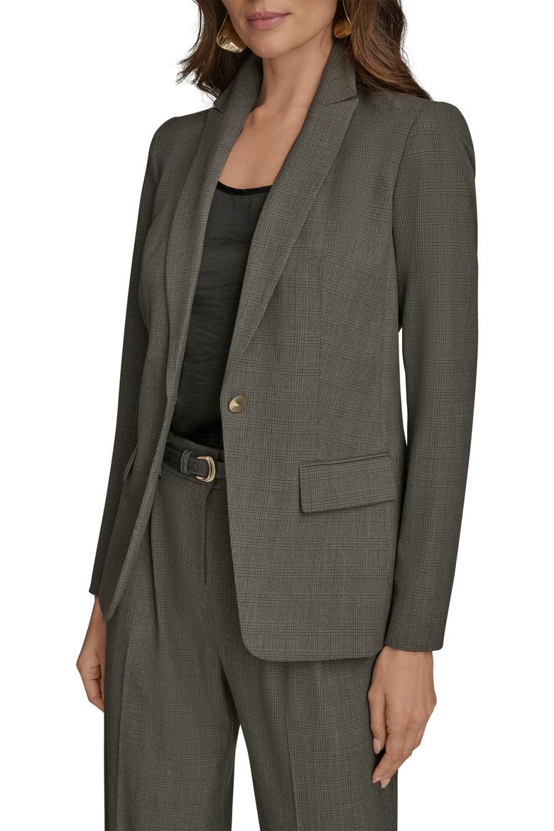 Plaid One-Button Blazer, Alternate, color, DARK MINERAL MULTI