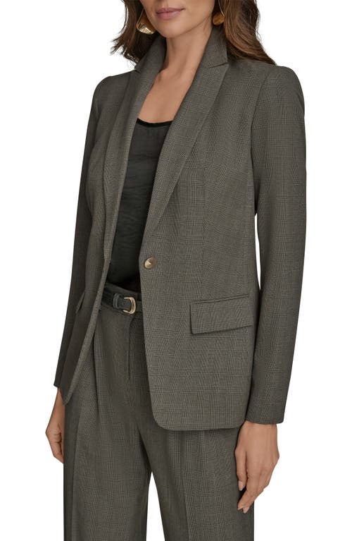 Donna Karan New York Plaid One-button Blazer In Multi