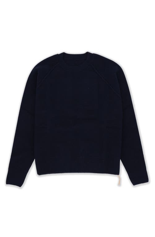 Fortela Harvard Wool Crewneck Sweater With Raglan Sleeve In Blue