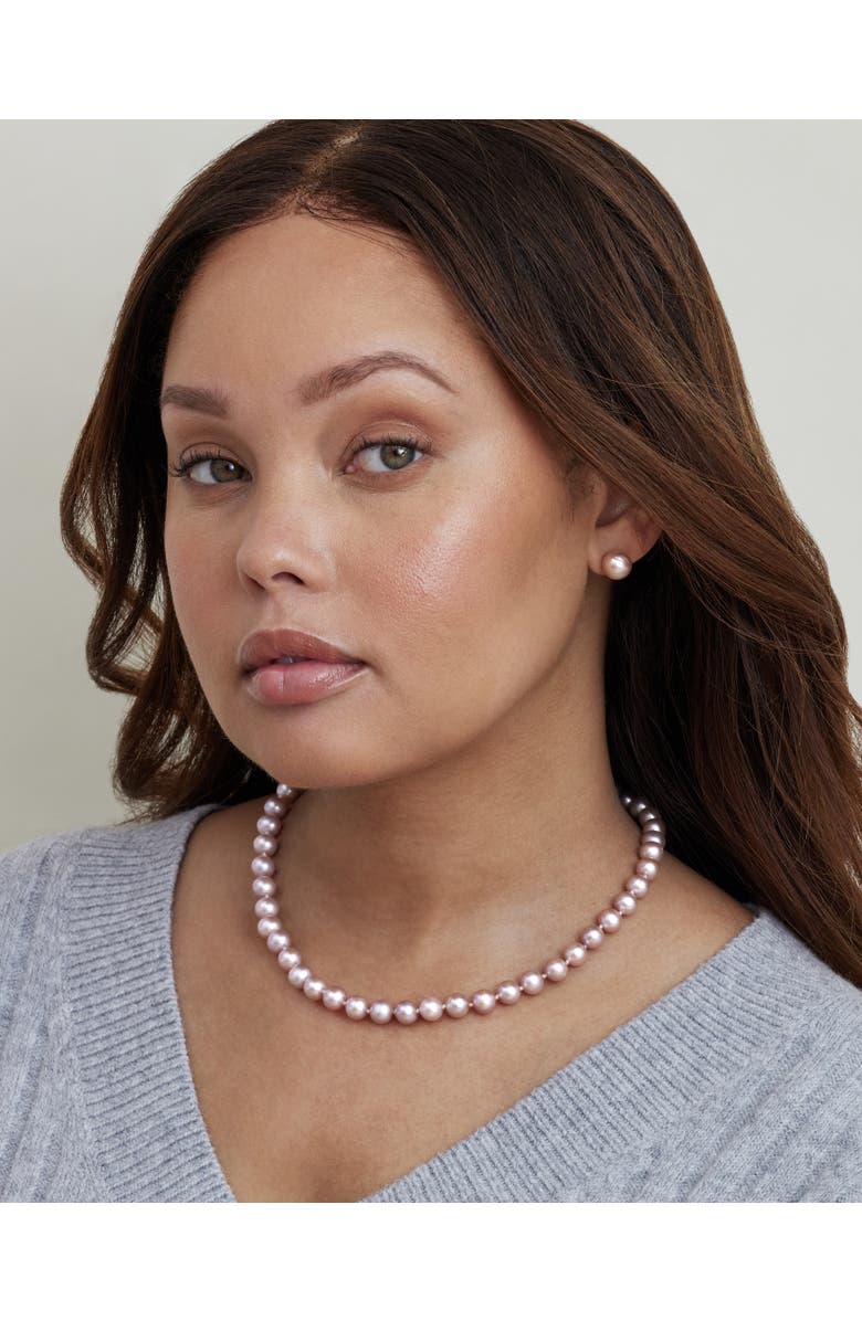 The Pearl Source Freshwater Pearl Necklace 8-8.5mm AAAA, Alternate, color, White Gold - Gabriella Clasp