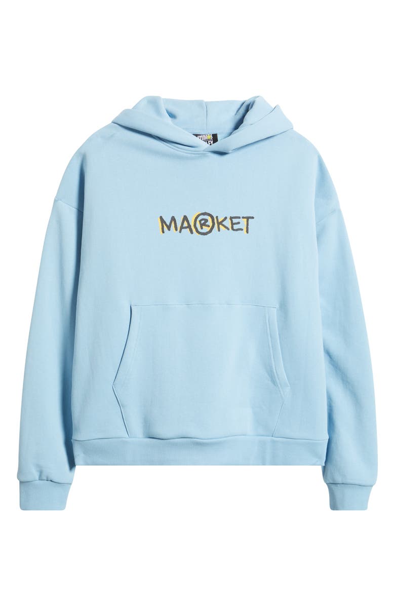 MARKET Smiley Doodle Cotton Graphic Hoodie, Alternate, color, Blue