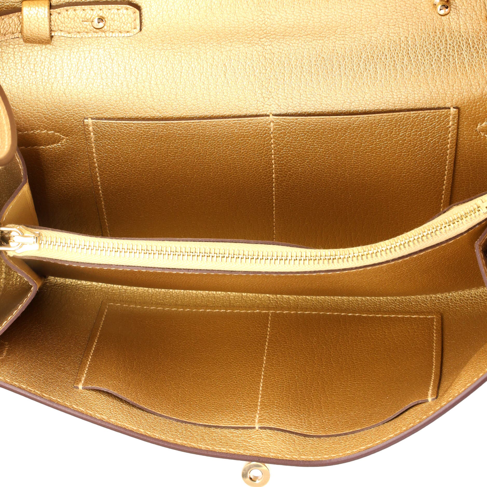 Kelly To Go Wallet Metallic Chevre Chamkilight, Alternate, color, Metallic Gold