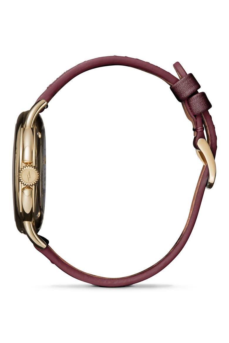 Runabout Leather Strap Watch, 36mm, Alternate, color, OXBLOOD LEATHER STRAP