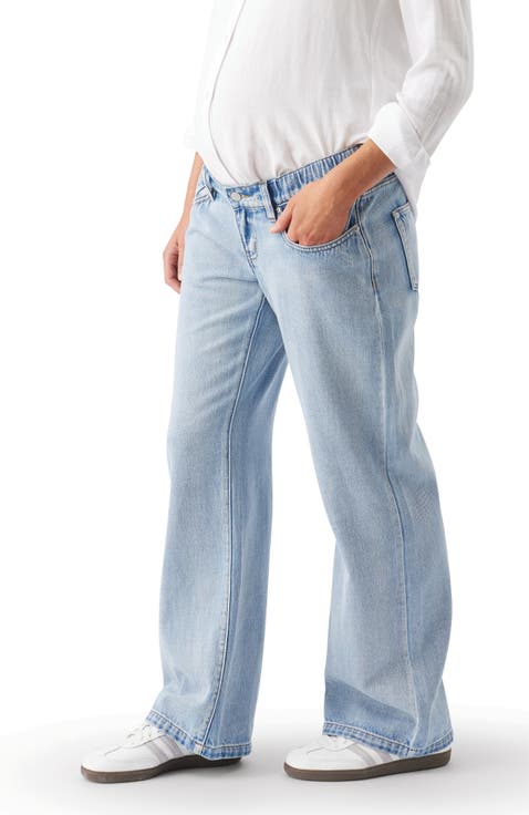 Billie Elastic Wide Leg Maternity Jeans