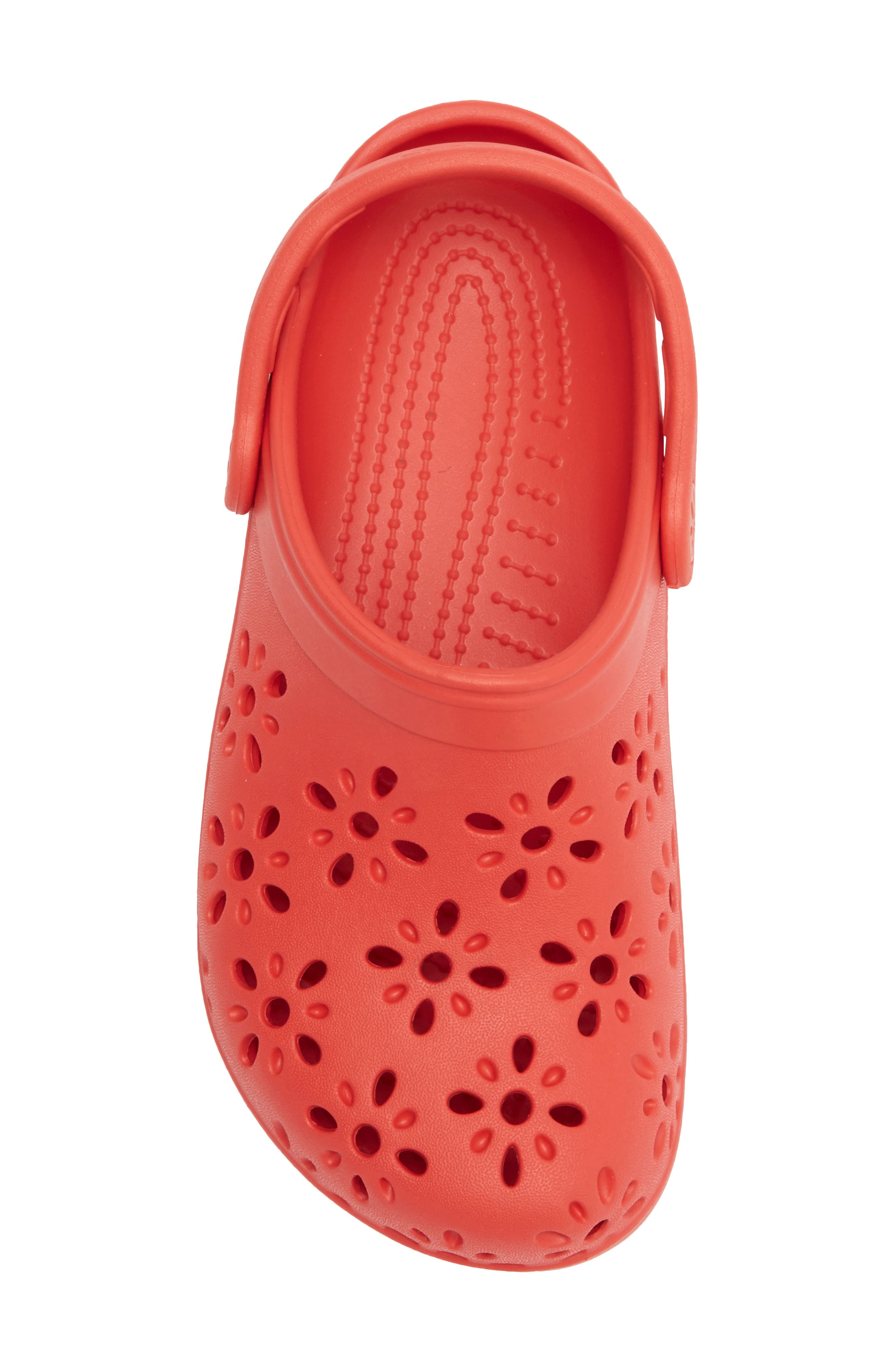CROCS Kids' Classic Floral Cutout Clog, Alternate, color, Cherry Red
