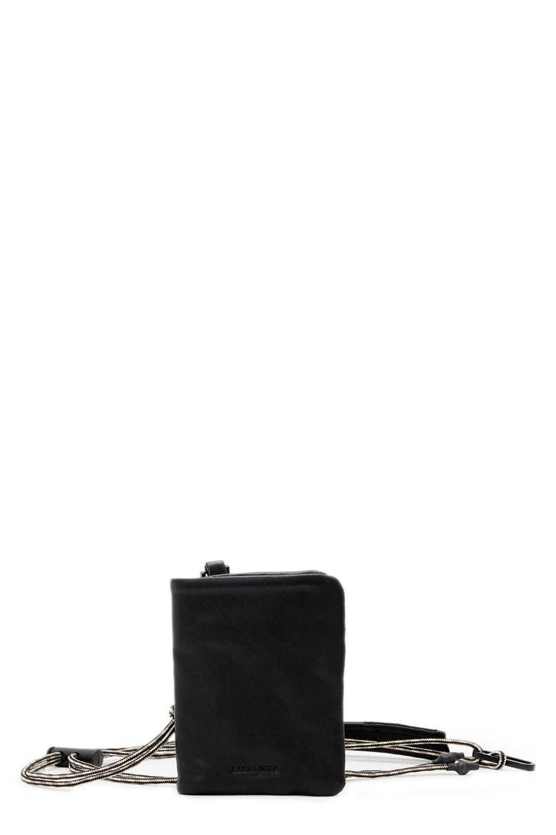 Bartlett Leather Lanyard Card Case, Main, color, BLACK