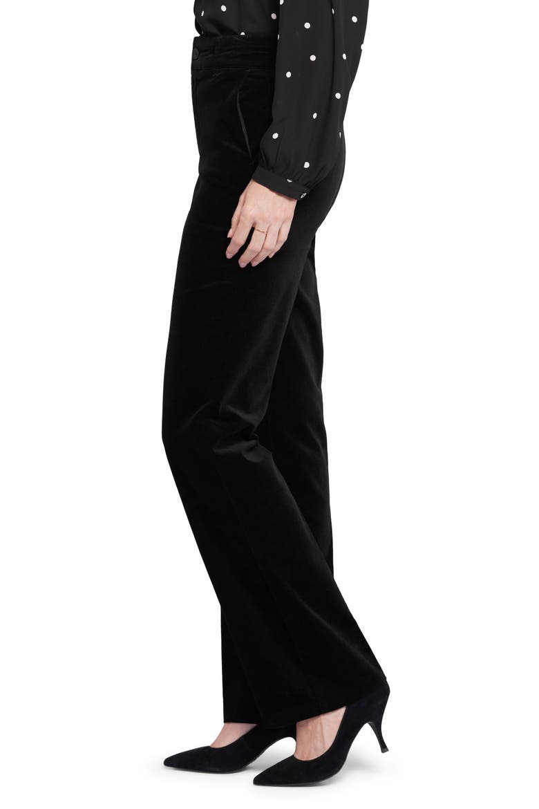 Straight Leg Velveteen Trouser Pants, Alternate, color, BLACK