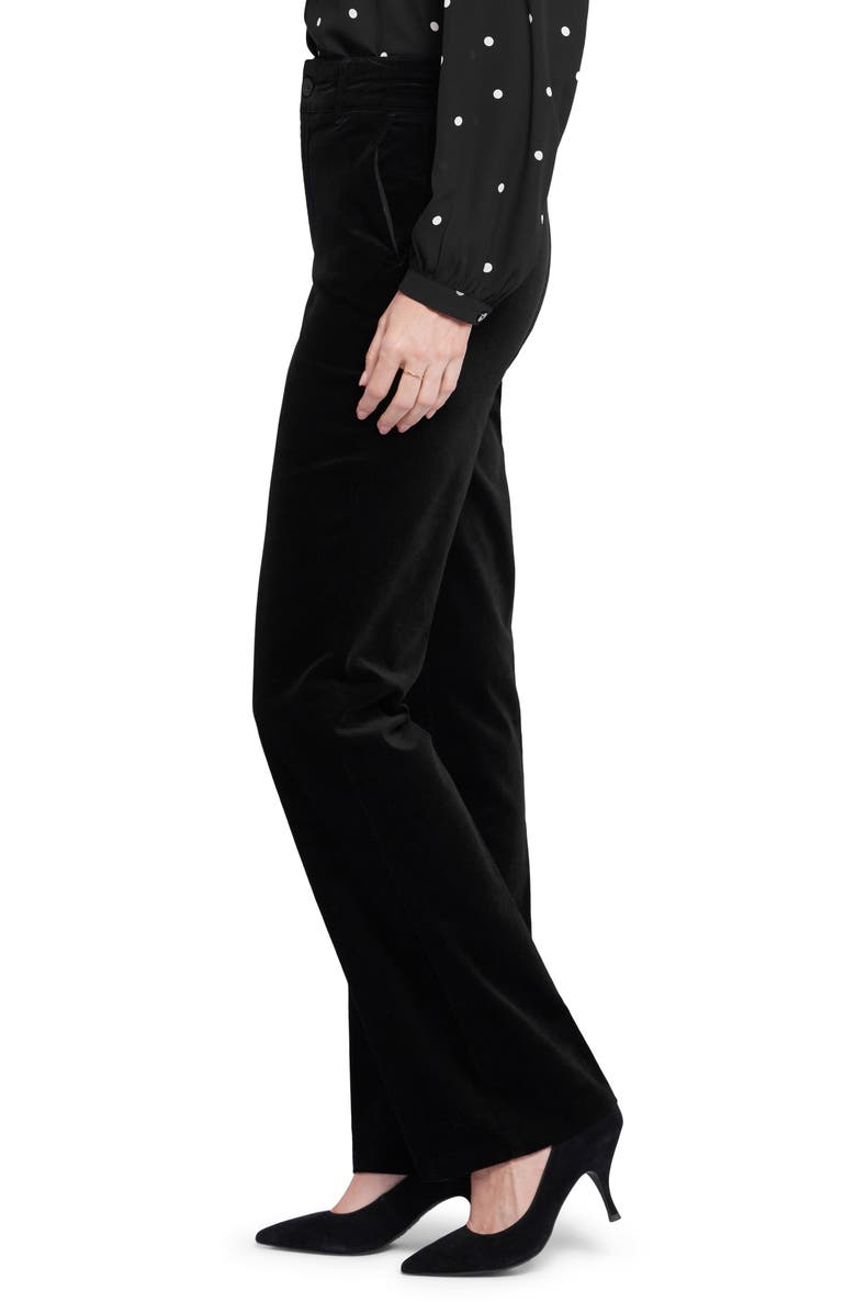 NYDJ Straight Leg Velveteen Trouser Pants, Alternate, color, Black
