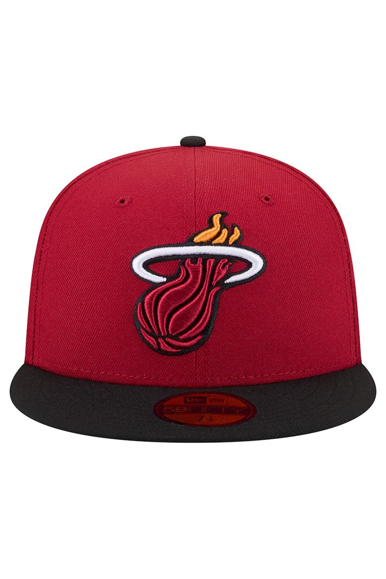 Men's New Era Red Miami Heat Two-Tone 59FIFTY Fitted Hat, Alternate, color, Red