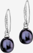 Dower & Hall 8mm Oval Peacock Luna Pearl Drop Earrings