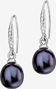 Dower & Hall 8mm Oval Peacock Luna Pearl Drop Earrings