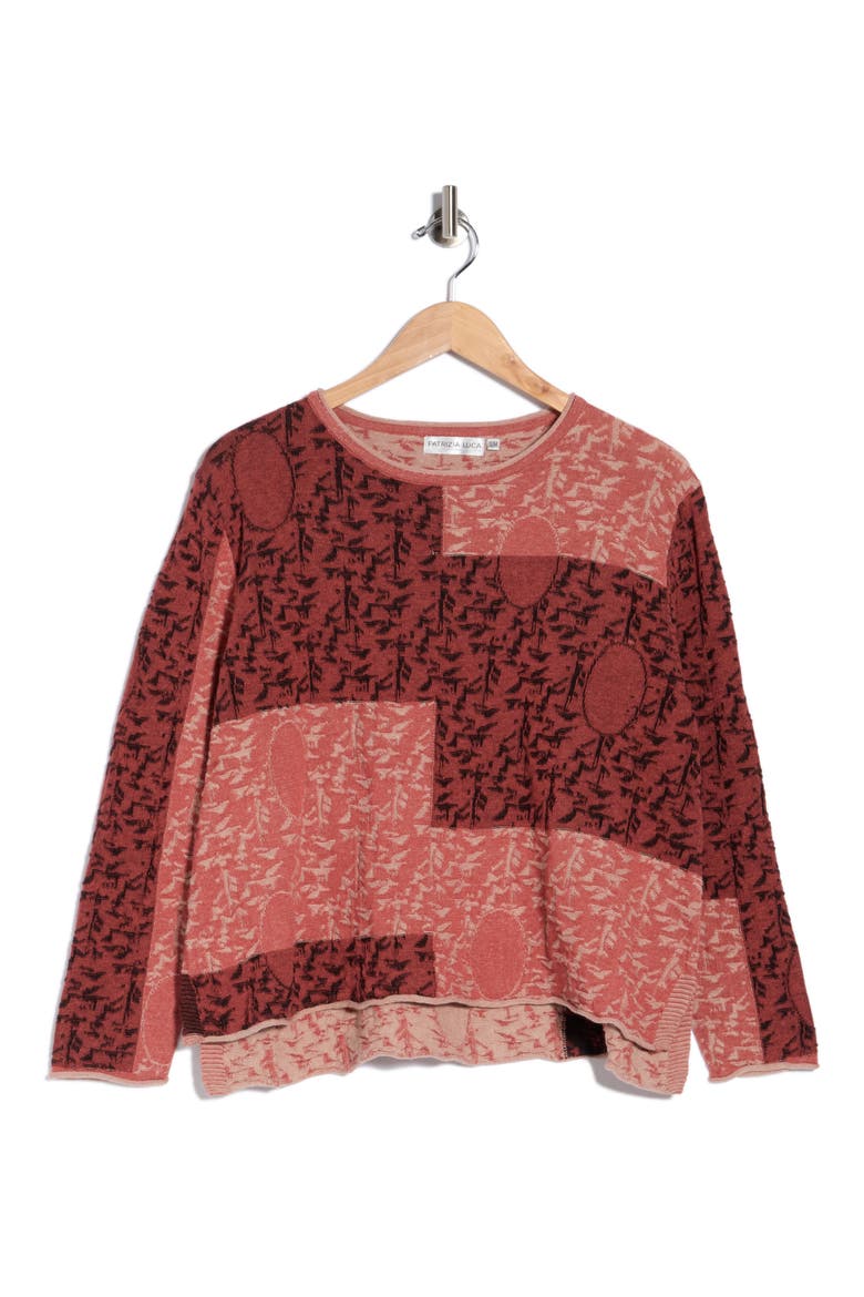 Printed Crewneck Sweater, Alternate, color, PINK
