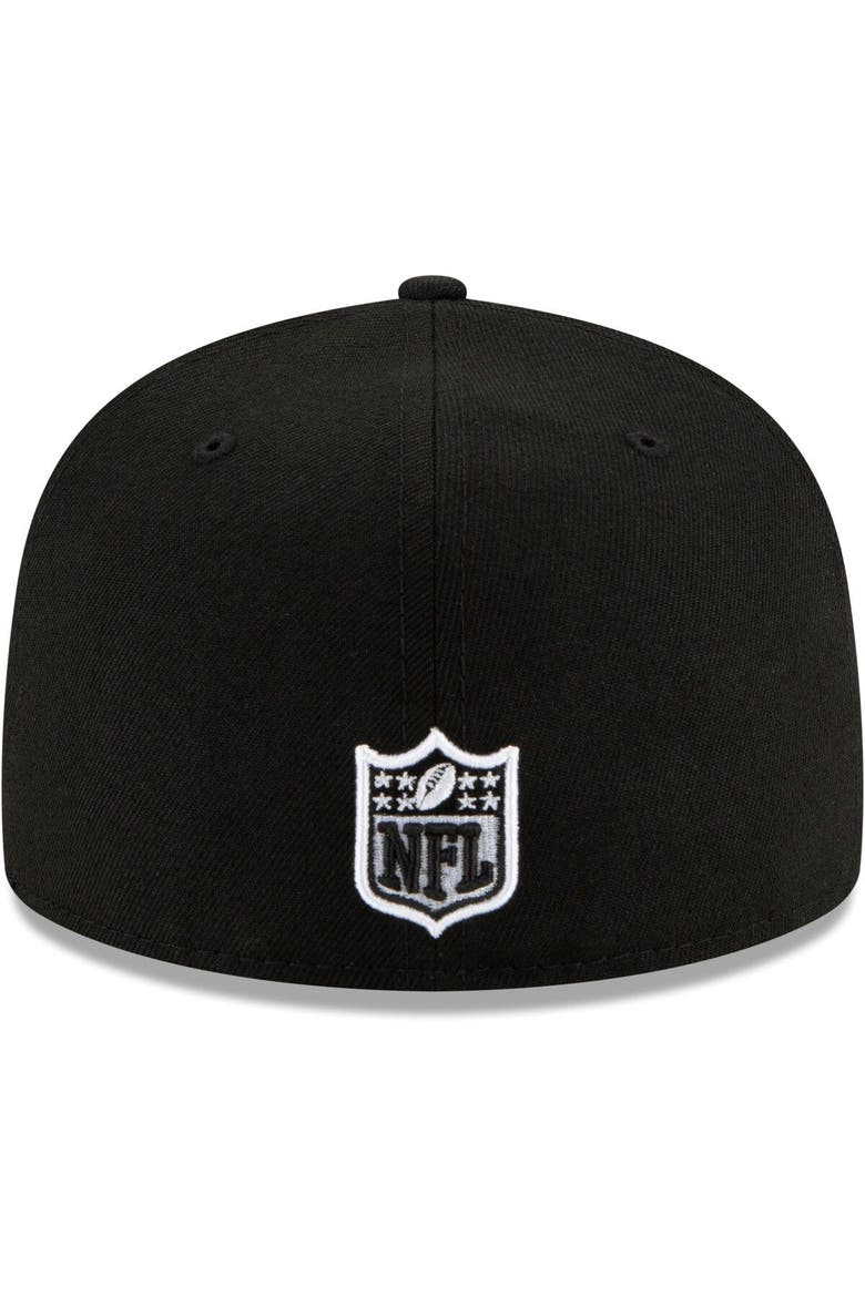 Men's New Era Black Las Vegas Raiders 2001 Pro Bowl Patch Up 59FIFTY Fitted Hat, Alternate, color, Black